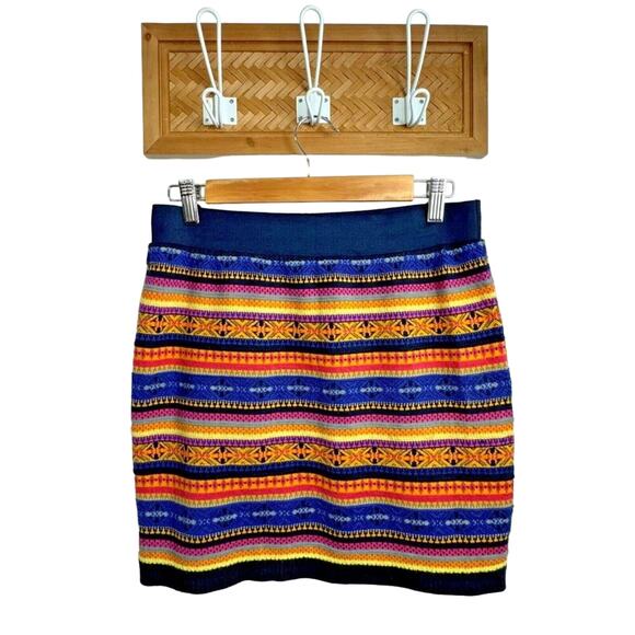 Mudd Y2K Colorful Knit Sweater Skirt Large Retro Boho Festival Pull On - Picture 3 of 4